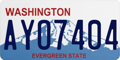 WA license plate AYO7404
