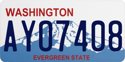 WA license plate AYO7408