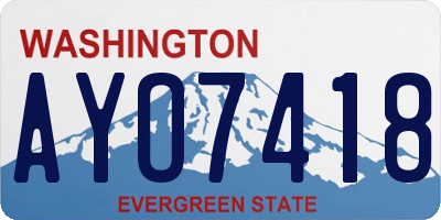 WA license plate AYO7418