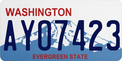WA license plate AYO7423