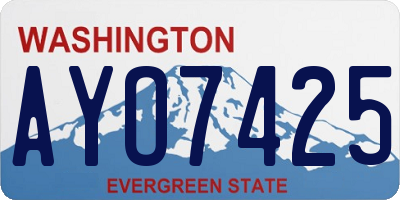 WA license plate AYO7425
