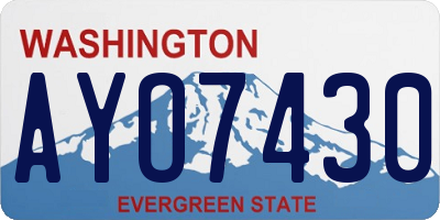 WA license plate AYO7430