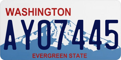 WA license plate AYO7445