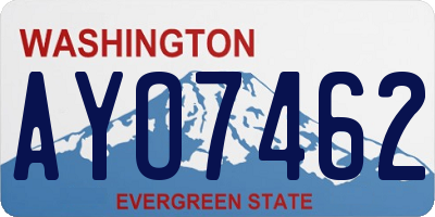 WA license plate AYO7462