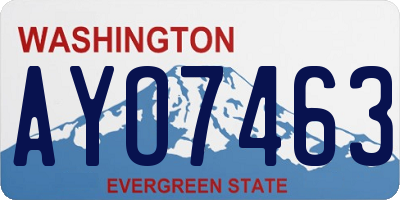 WA license plate AYO7463