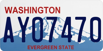WA license plate AYO7470