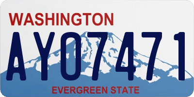 WA license plate AYO7471