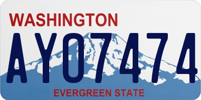 WA license plate AYO7474