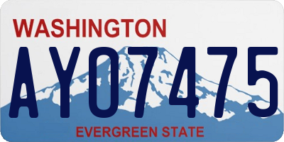 WA license plate AYO7475