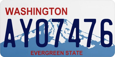 WA license plate AYO7476
