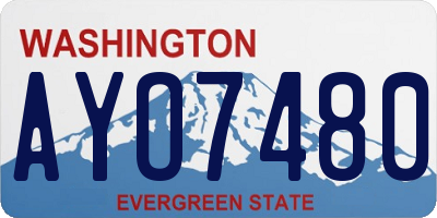 WA license plate AYO7480