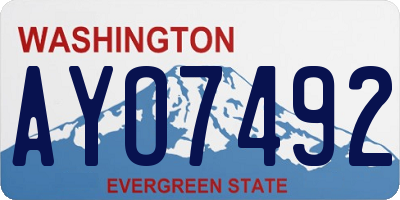 WA license plate AYO7492
