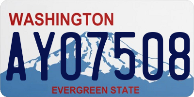 WA license plate AYO7508
