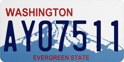 WA license plate AYO7511