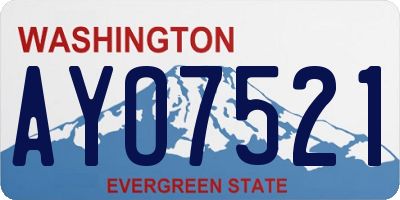 WA license plate AYO7521