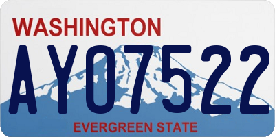 WA license plate AYO7522