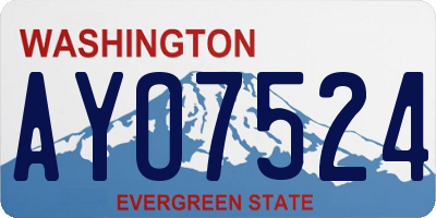WA license plate AYO7524