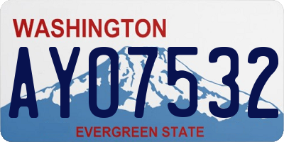 WA license plate AYO7532