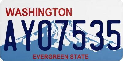 WA license plate AYO7535