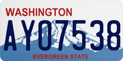 WA license plate AYO7538