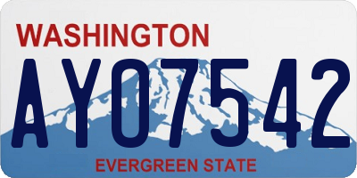 WA license plate AYO7542