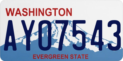 WA license plate AYO7543