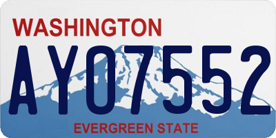 WA license plate AYO7552