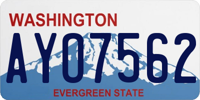 WA license plate AYO7562