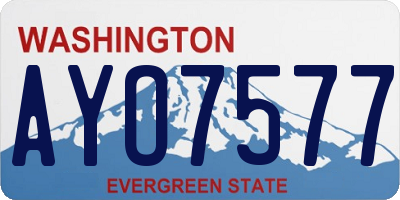 WA license plate AYO7577