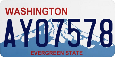 WA license plate AYO7578