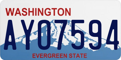 WA license plate AYO7594