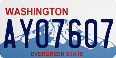 WA license plate AYO7607
