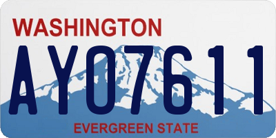 WA license plate AYO7611