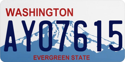 WA license plate AYO7615