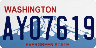 WA license plate AYO7619