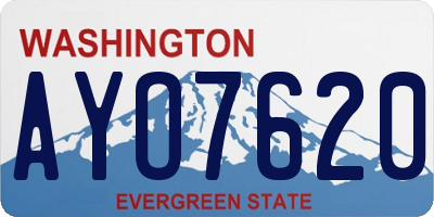 WA license plate AYO7620