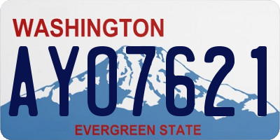 WA license plate AYO7621