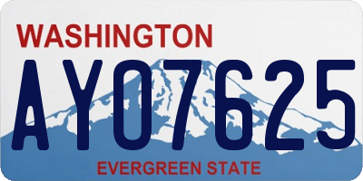 WA license plate AYO7625