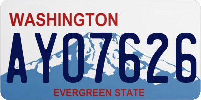 WA license plate AYO7626