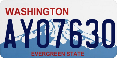 WA license plate AYO7630