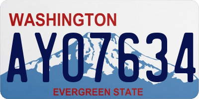 WA license plate AYO7634