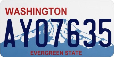 WA license plate AYO7635