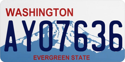 WA license plate AYO7636