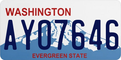 WA license plate AYO7646