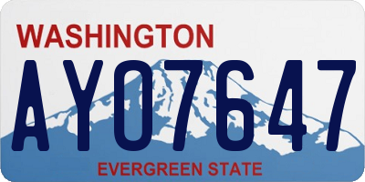 WA license plate AYO7647