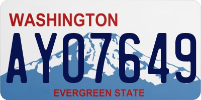 WA license plate AYO7649