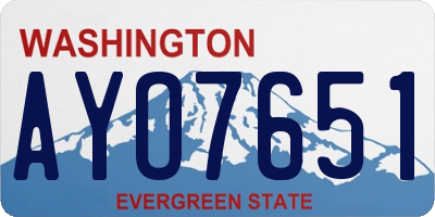 WA license plate AYO7651
