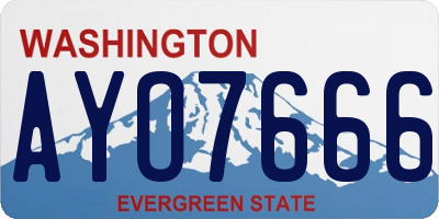 WA license plate AYO7666