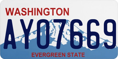 WA license plate AYO7669