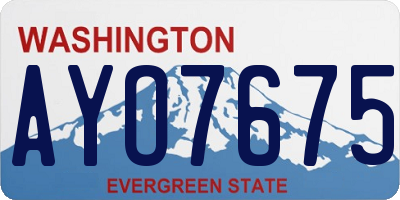 WA license plate AYO7675
